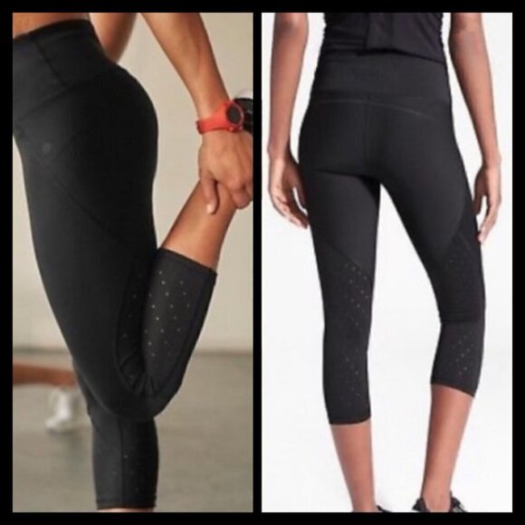 Athleta Stealth Trucool Capri Black Leggings XS - Picture 1 of 8